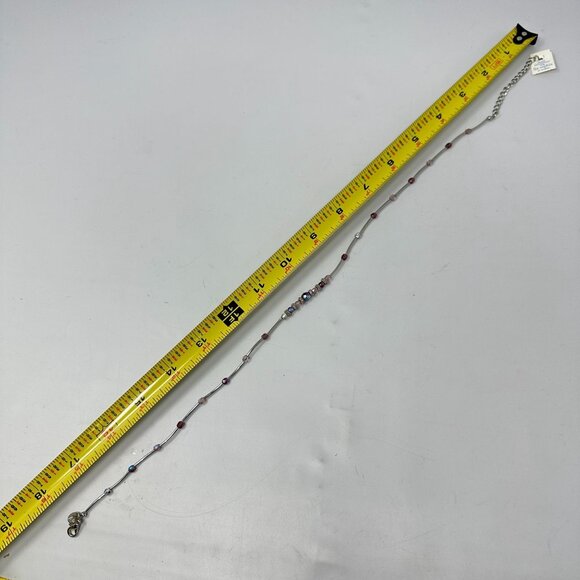 Lia Sophia Pixie Dust Necklace Lavender Iridescent Beaded Signed 16 Inch - Picture 7 of 7